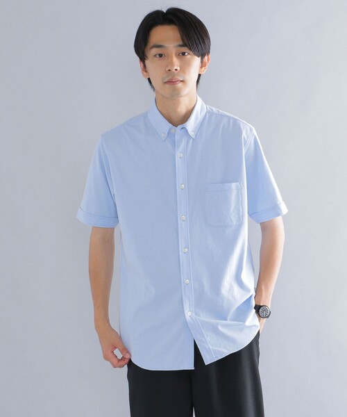 SHIPS(シップス)の「*SHIPS: 〈接触冷感〉 ジャージー ソリッド / クレリック ボタンダウン 半袖 シャツ(シャツ/ブラウス・メンズ・ホワイト/ブラック/ネイビー/ロイヤルブルー/ライトブルー・SMALL/MEDIUM/LARGE/X-LARGE)」の15枚目の写真