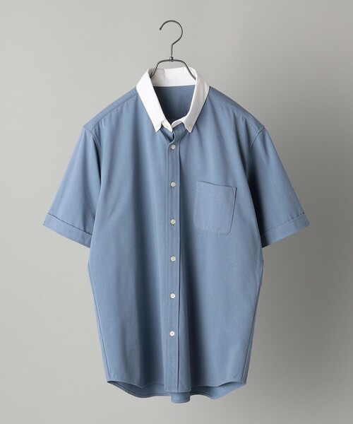 SHIPS(シップス)の「*SHIPS: 〈接触冷感〉 ジャージー ソリッド / クレリック ボタンダウン 半袖 シャツ(シャツ/ブラウス・メンズ・ホワイト/ブラック/ネイビー/ロイヤルブルー/ライトブルー・SMALL/MEDIUM/LARGE/X-LARGE)」の16枚目の写真