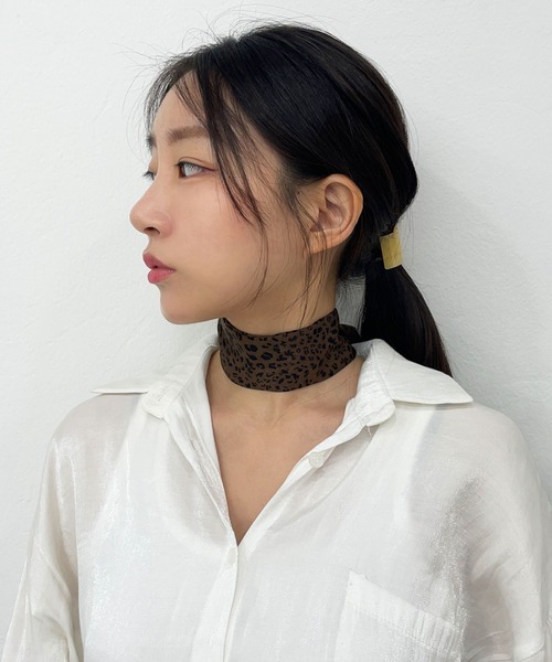 CEMONEMO（セモネモ）の「レオパード ボウタイ スカーフ（バンダナ/スカーフ・レディース・レオパード・FREE）」の2枚目の写真