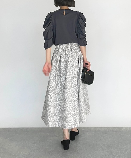 PICCIN（ピッチン）の「袖シャーリングカットソー（Tシャツ/カットソー・レディース・ベージュ/カーキ/ブルーグレー・M）」の11枚目の写真