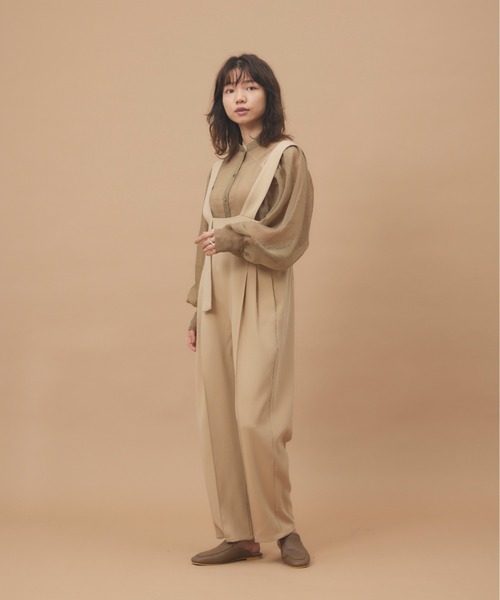 moi tytto（モイテュット）の「アシメハイウエストサロペット（サロペット/オーバーオール・レディース・ベージュ/ブラウン/オレンジ/ブラック・FREE）」の12枚目の写真