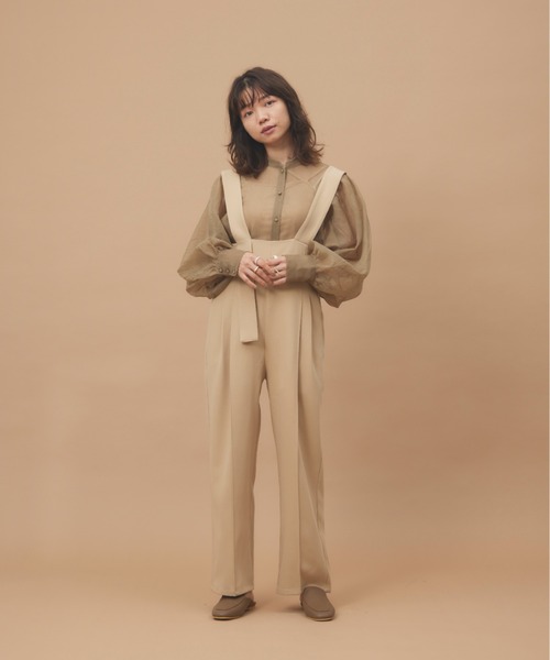 moi tytto（モイテュット）の「アシメハイウエストサロペット（サロペット/オーバーオール・レディース・ベージュ/ブラウン/オレンジ/ブラック・FREE）」の11枚目の写真