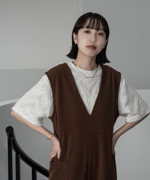 lawgy（ラウジー）の「side pocket 2way all in one(self cut)（つなぎ/オールインワン・レディース・ブラック/ブラウン・FREE）」の15枚目の写真