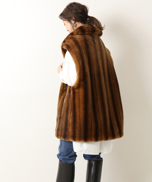 a point（アポワン）の「【a point/アポワン】 エコファーベスト（ブルゾン・レディース・カーキ/ブラウン系その他・FREE）」の14枚目の写真