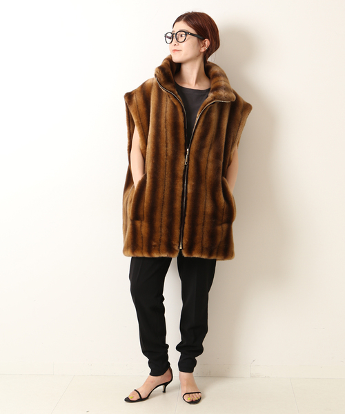 a point（アポワン）の「【a point/アポワン】 エコファーベスト（ブルゾン・レディース・カーキ/ブラウン系その他・FREE）」の3枚目の写真