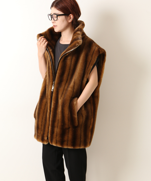 a point（アポワン）の「【a point/アポワン】 エコファーベスト（ブルゾン・レディース・カーキ/ブラウン系その他・FREE）」の8枚目の写真