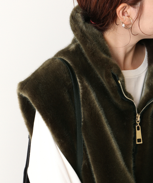 a point（アポワン）の「【a point/アポワン】 エコファーベスト（ブルゾン・レディース・カーキ/ブラウン系その他・FREE）」の21枚目の写真