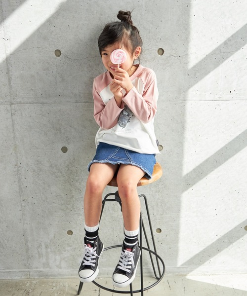 MAKE YOUR DAY（メイクユアデイ）の「TEXASラグラン長袖Tシャツ■80～140cm（Tシャツ/カットソー・キッズ・ピンク/ブラック・90/140/100/120/80/110/130）」の5枚目の写真