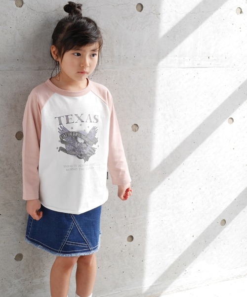 MAKE YOUR DAY（メイクユアデイ）の「TEXASラグラン長袖Tシャツ■80～140cm（Tシャツ/カットソー・キッズ・ピンク/ブラック・90/140/100/120/80/110/130）」の7枚目の写真