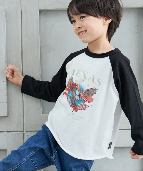 MAKE YOUR DAY（メイクユアデイ）の「TEXASラグラン長袖Tシャツ■80～140cm（Tシャツ/カットソー・キッズ・ピンク/ブラック・90/140/100/120/80/110/130）」の11枚目の写真