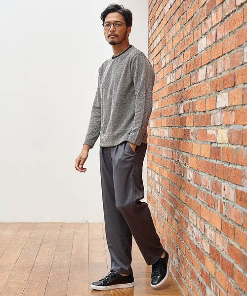 UNION STATION（ユニオンステーション）の「【EFFORTLESS】幾何学柄ジャガードクルーネックロンT（Tシャツ/カットソー・メンズ・ブラック/ブラック系その他/ホワイト・LL/L/M）」の12枚目の写真