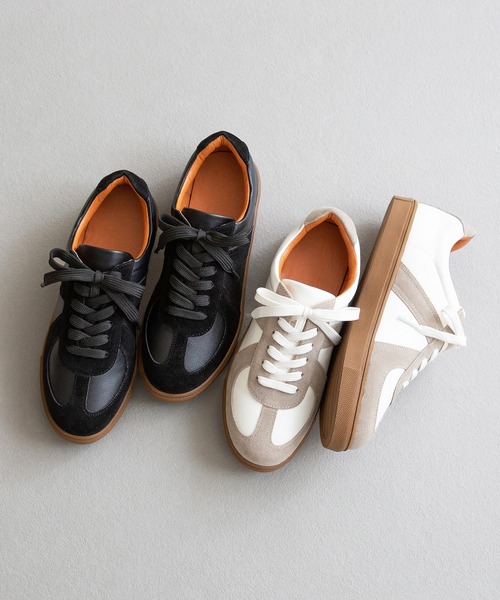 menue（メヌエ）の「ジャーマントレーナースニーカー（スニーカー・レディース・ホワイト/ブラック/ベージュ・S/M/L/LL）」の11枚目の写真