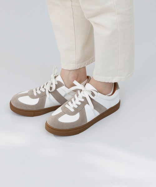 menue（メヌエ）の「ジャーマントレーナースニーカー（スニーカー・レディース・ホワイト/ブラック/ベージュ・S/M/L/LL）」の18枚目の写真