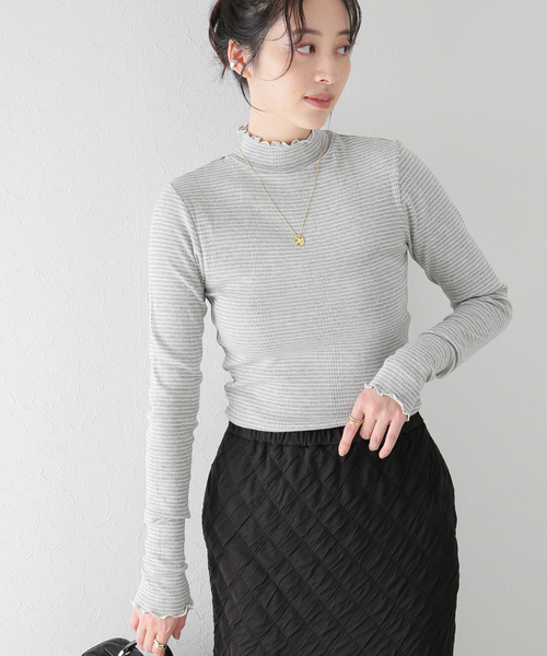 U by SPICK&SPAN(ユーバイスピックアンドスパン)の「【Miller/ミラー】 Prib Turtle ロングスリーブ Tee(Tシャツ/カットソー・レディース・ライトグレー/ネイビー/ピンク系その他・FREE)」の10枚目の写真