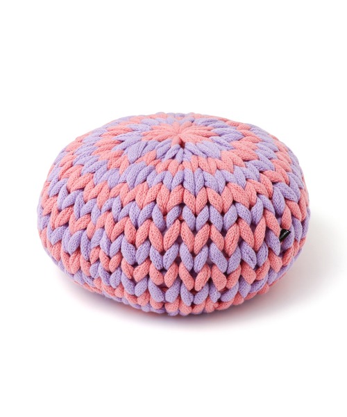 Francfranc ニットボール　クッション ピンク　パープル　紫 Francfranc（フランフラン）の「ニットボール クッション φ40 ピンク