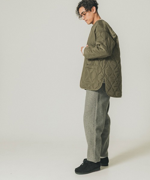 coca（coca）（コカ）の「【WEB限定セール】＼新色登場／ユニセックス　キルトライナーアウター（ノーカラージャケット・レディース・ブラック/カーキ/ダークグリーン/アイボリー・M/L）」の19枚目の写真