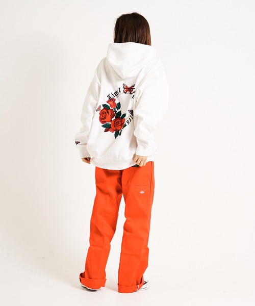 JACKROSE(ジャックローズ)の「JE-サークル.ローズ&バタフライ.プルパーカー(パーカー・メンズ・ホワイト/ブラック/グレー/ピンク/イエロー・M/L)」の14枚目の写真