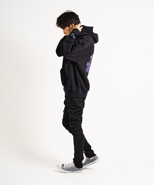 JACKROSE(ジャックローズ)の「JE-サークル.ローズ&バタフライ.プルパーカー(パーカー・メンズ・ホワイト/ブラック/グレー/ピンク/イエロー・M/L)」の21枚目の写真