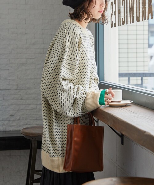 FREAK'S STORE(フリークスストア)の「【WEB限定】MACOBER×FREAK'S STORE/マコバー 別注バーズアイニットプルオーバー(ニット/セーター・レディース・ネイビー/マスタード/ナチュラル/ブラック・ONE SIZE)」の6枚目の写真