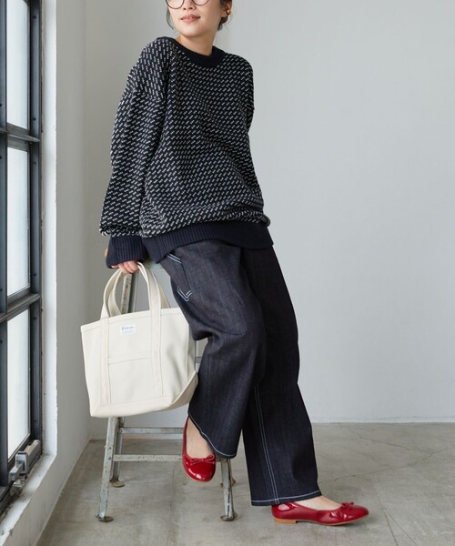 FREAK'S STORE(フリークスストア)の「【WEB限定】MACOBER×FREAK'S STORE/マコバー 別注バーズアイニットプルオーバー(ニット/セーター・レディース・ネイビー/マスタード/ナチュラル/ブラック・ONE SIZE)」の18枚目の写真