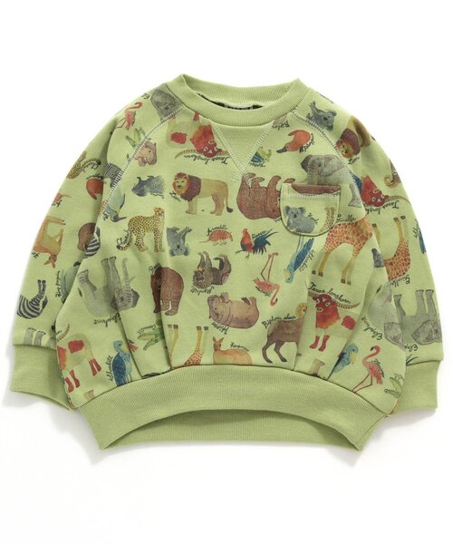 BIT'Z(ビッツ)の「4色2柄総柄トレーナー(スウェット・キッズ・キナリ/ベージュ/グレー/カーキ・100/120/95/90/110/80)」の4枚目の写真