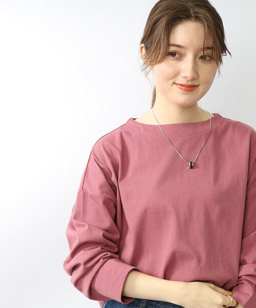 DRESKIP(ドレスキップ)の「◆【こなれシルエット】コットンゆるロングT(Tシャツ/カットソー・レディース・ピンク系/ベージュ系その他2/ブラック/オフホワイト/ナチュラル/ホワイト系5・00)」の1枚目の写真