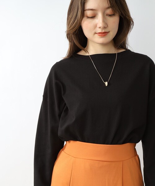 DRESKIP(ドレスキップ)の「◆【こなれシルエット】コットンゆるロングT(Tシャツ/カットソー・レディース・ピンク系/ベージュ系その他2/ブラック/オフホワイト/ナチュラル/ホワイト系5・00)」の4枚目の写真