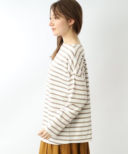 DRESKIP(ドレスキップ)の「◆【こなれシルエット】コットンゆるロングT(Tシャツ/カットソー・レディース・ピンク系/ベージュ系その他2/ブラック/オフホワイト/ナチュラル/ホワイト系5・00)」の7枚目の写真