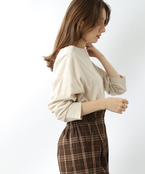 DRESKIP(ドレスキップ)の「◆【こなれシルエット】コットンゆるロングT(Tシャツ/カットソー・レディース・ピンク系/ベージュ系その他2/ブラック/オフホワイト/ナチュラル/ホワイト系5・00)」の19枚目の写真