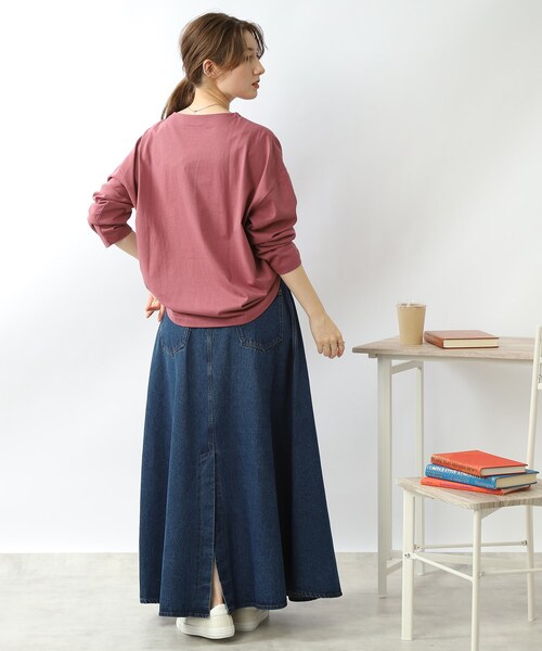 DRESKIP(ドレスキップ)の「◆【こなれシルエット】コットンゆるロングT(Tシャツ/カットソー・レディース・ピンク系/ベージュ系その他2/ブラック/オフホワイト/ナチュラル/ホワイト系5・00)」の11枚目の写真