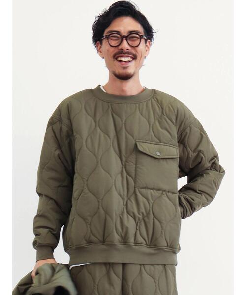 CRAFT STANDARD BOUTIQUE(クラフトスタンダードブティック)の「キルティングビッグプルオーバー(Tシャツ/カットソー・メンズ・カーキ/ブラック・M/L)」の4枚目の写真
