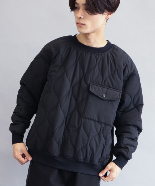 CRAFT STANDARD BOUTIQUE(クラフトスタンダードブティック)の「キルティングビッグプルオーバー(Tシャツ/カットソー・メンズ・カーキ/ブラック・M/L)」の2枚目の写真