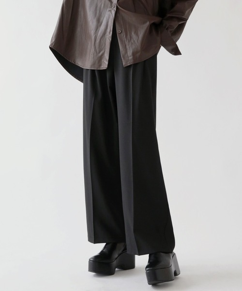 ☆25SS☆シアーバックバンディングワイドパンツ/RECTO☆ BACK ZIP WIDE PANTS/バックジップワイドパンツ（スラックス