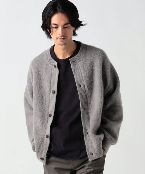 Grand PARK（グランドパーク）の「シャギーニットクルーネックカーディガン（カーディガン/ボレロ・メンズ・グリーン/ベージュ/グレー/ブルー・MEDIUM/LARGE）」の2枚目の写真