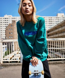NYUDROP | 【NYUDROP】GRAFFITI LOGO PIGMENT DYED CREWNECK SWEAT / グラフィックロゴ刺繍 ピグメント裏毛クルーネックスウェット(スウェット)