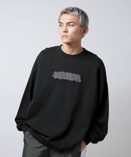 NYUDROP(ニュードロップ)の「【NYUDROP】GRAFFITI LOGO PIGMENT DYED CREWNECK SWEAT / グラフィックロゴ刺繍 ピグメント裏毛クルーネックスウェット(スウェット・メンズ・ブラック/ブルー/グリーン・M/L/XL)」の10枚目の写真