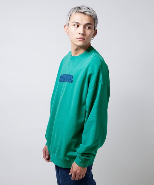 NYUDROP(ニュードロップ)の「【NYUDROP】GRAFFITI LOGO PIGMENT DYED CREWNECK SWEAT / グラフィックロゴ刺繍 ピグメント裏毛クルーネックスウェット(スウェット・メンズ・ブラック/ブルー/グリーン・M/L/XL)」の17枚目の写真