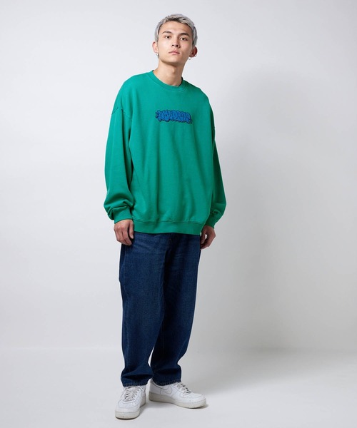 NYUDROP(ニュードロップ)の「【NYUDROP】GRAFFITI LOGO PIGMENT DYED CREWNECK SWEAT / グラフィックロゴ刺繍 ピグメント裏毛クルーネックスウェット(スウェット・メンズ・ブラック/ブルー/グリーン・M/L/XL)」の18枚目の写真