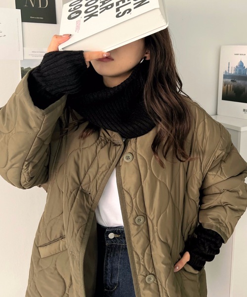 moment+（モーメントプラス）の「リブニットネックウォーマー＆アームウォーマー2Pセット（ネックウォーマー/スヌード・レディース・ブラック/ベージュ/アイボリー/チャコールグレー/ブラウン・FREE）」の13枚目の写真