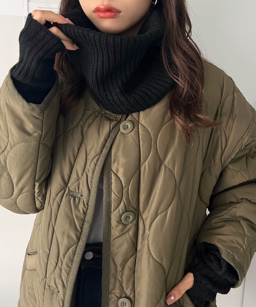 moment+（モーメントプラス）の「リブニットネックウォーマー＆アームウォーマー2Pセット（ネックウォーマー/スヌード・レディース・ブラック/ベージュ/アイボリー/チャコールグレー/ブラウン・FREE）」の19枚目の写真