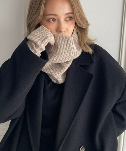 moment+（モーメントプラス）の「リブニットネックウォーマー＆アームウォーマー2Pセット（ネックウォーマー/スヌード・レディース・ブラック/ベージュ/アイボリー/チャコールグレー/ブラウン・FREE）」の22枚目の写真