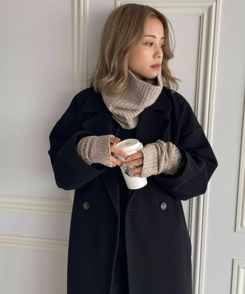 moment+（モーメントプラス）の「リブニットネックウォーマー＆アームウォーマー2Pセット（ネックウォーマー/スヌード・レディース・ブラック/ベージュ/アイボリー/チャコールグレー/ブラウン・FREE）」の11枚目の写真