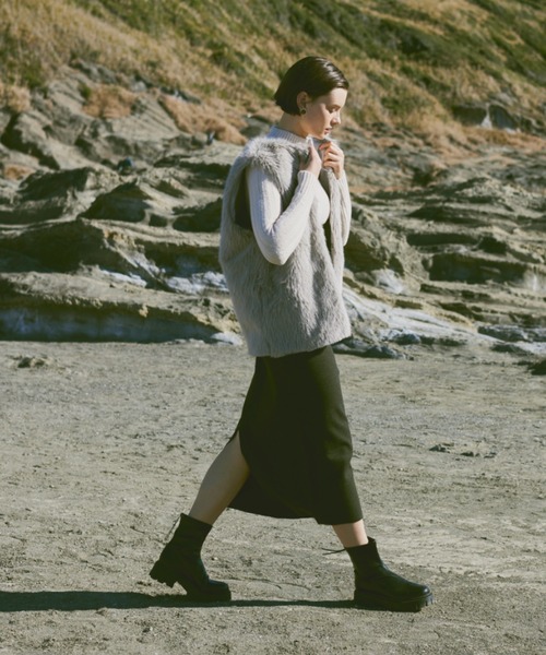 Happy John（ハッピージョン）の「fake fur vest/フェイクファーベスト（ベスト・レディース・グレー/ブラック・FREE）」の16枚目の写真