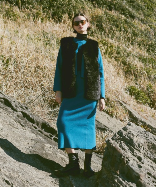 Happy John（ハッピージョン）の「fake fur vest/フェイクファーベスト（ベスト・レディース・グレー/ブラック・FREE）」の7枚目の写真