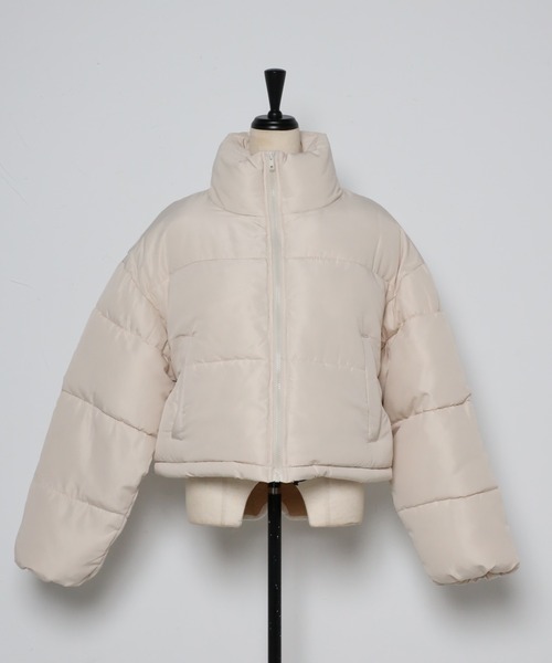 Bonjour Sagan（ボンジュールサガン）の「【2022 新作】スタンドカラーショート丈フェイクダウン（ダウンジャケット/コート・レディース・ベージュ/ブルー/ブラック/アイボリー・FREE）」の13枚目の写真