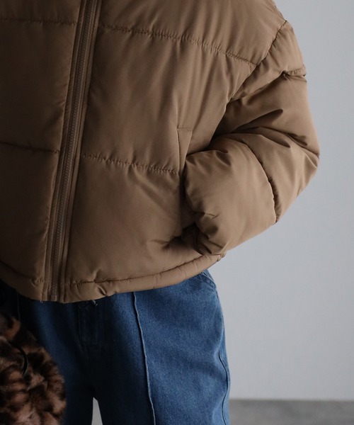 Bonjour Sagan（ボンジュールサガン）の「【2022 新作】スタンドカラーショート丈フェイクダウン（ダウンジャケット/コート・レディース・ベージュ/ブルー/ブラック/アイボリー・FREE）」の17枚目の写真