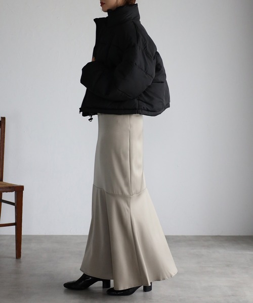 Bonjour Sagan（ボンジュールサガン）の「【2022 新作】スタンドカラーショート丈フェイクダウン（ダウンジャケット/コート・レディース・ベージュ/ブルー/ブラック/アイボリー・FREE）」の20枚目の写真