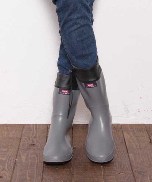 EDWIN（エドウィン）の「【防水】EDWIN ミドル丈レインブーツ（レインシューズ・レディース・グレー/ブラック/ダークブラウン・M/L/LL/S）」の2枚目の写真