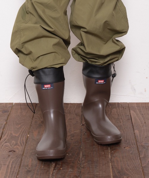 EDWIN（エドウィン）の「【防水】EDWIN ミドル丈レインブーツ（レインシューズ・レディース・グレー/ブラック/ダークブラウン・M/L/LL/S）」の11枚目の写真