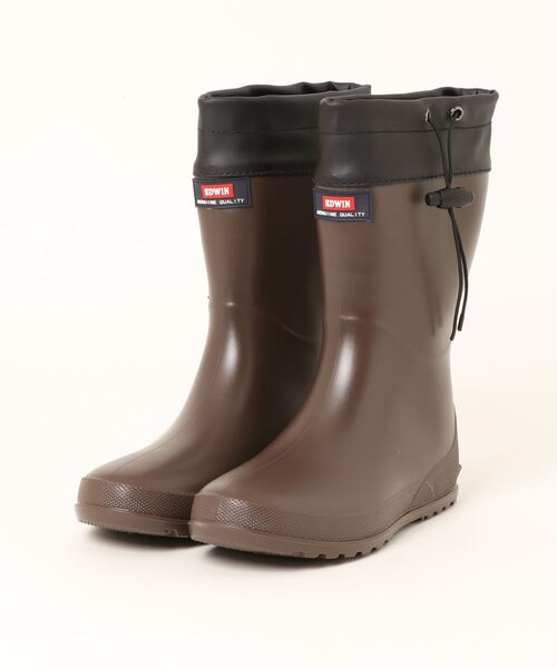 EDWIN（エドウィン）の「【防水】EDWIN ミドル丈レインブーツ（レインシューズ・レディース・グレー/ブラック/ダークブラウン・M/L/LL/S）」の16枚目の写真